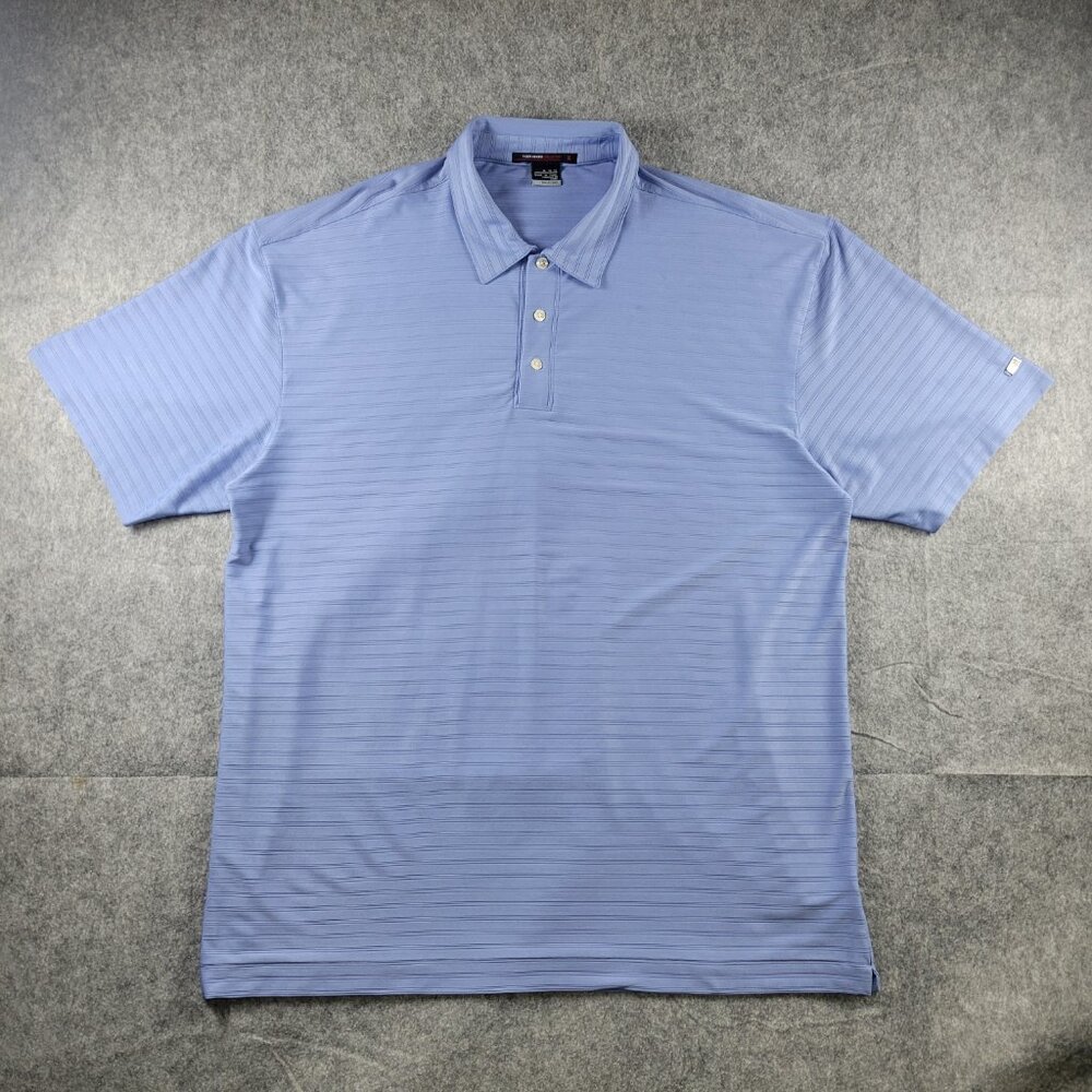 Nike Fit Dry Tiger Woods Collection Blue Golf Polo Shirt Men Size XL